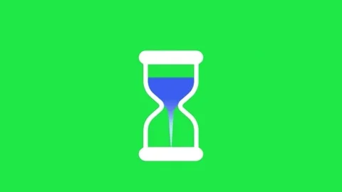 Hourglass Loading Timer Loop Animation Sign Symbol Icon On Green Screen Video stock 303450907
