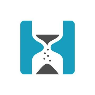 Hourglass logo vector design simple sand time icon concept template illustrat Stock Illustration