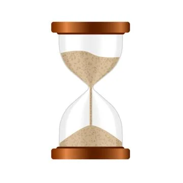 Hourglass measures time. Isolated vector Illustration