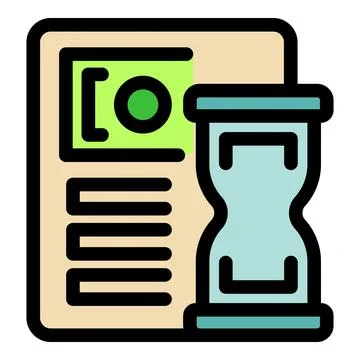 Hourglass measuring loan processing time, fast money transfer concept Stock Illustration