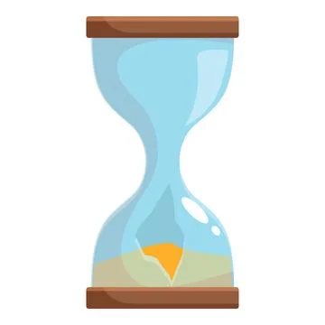 Hourglass measuring the passage of time with falling sand Ilustração Stock