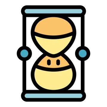 Hourglass measuring time with falling sand inside frame Stock Illustration
