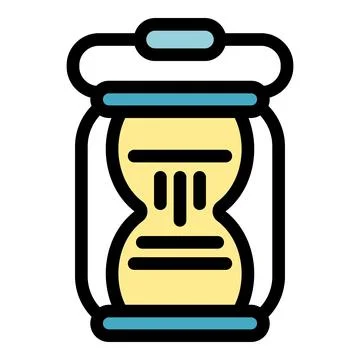 Hourglass measuring time with falling sand inside glass bulbs イラスト素材
