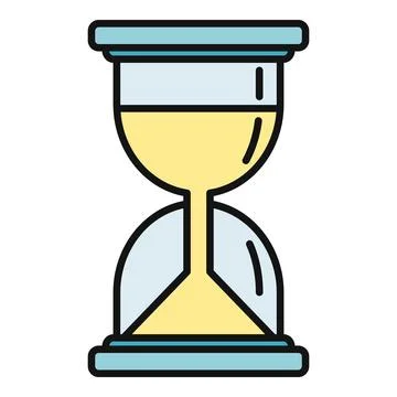 Hourglass measuring time passing with flowing sand Stock Illustration