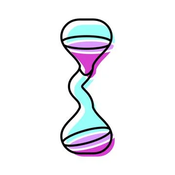Hourglass object measuring time with flowing sand 스톡 일러스트