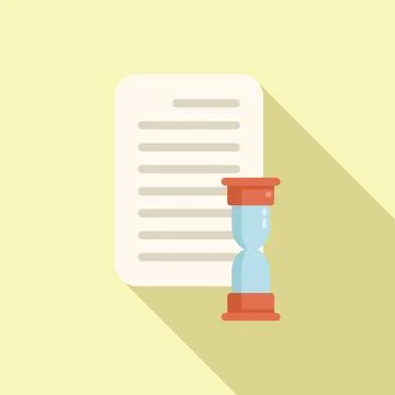 Hourglass paper icon flat vector. Business person Stock Illustration