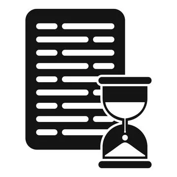 Hourglass paper icon simple vector. Control task Illustrazione stock