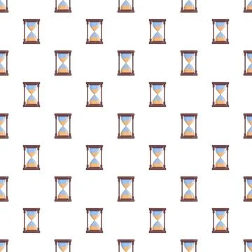 Hourglass patterns creating a seamless time background Stock Illustration