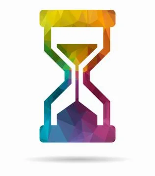 Hourglass poly icon Illustrazione stock