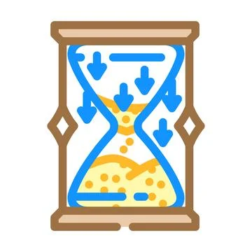 Hourglass progress color icon vector illustration イラスト素材