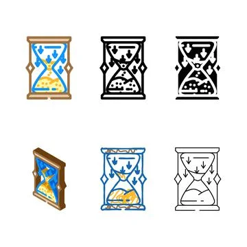 Hourglass progress color set icon vector Stock Illustration