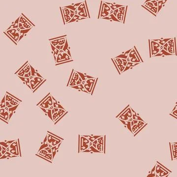 Hourglass progress glyph vector seamless pattern Illustrazione stock