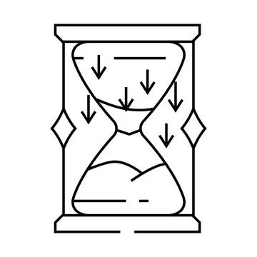 Hourglass progress line icon vector illustration 库存插图
