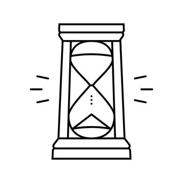Hourglass progress line icon vector illustration Illustrazione stock