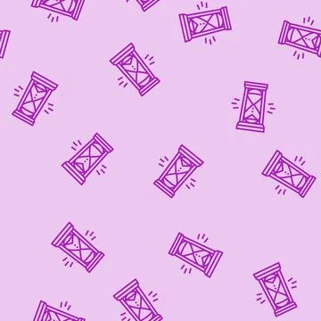 Hourglass progress line seamless pattern 库存插图