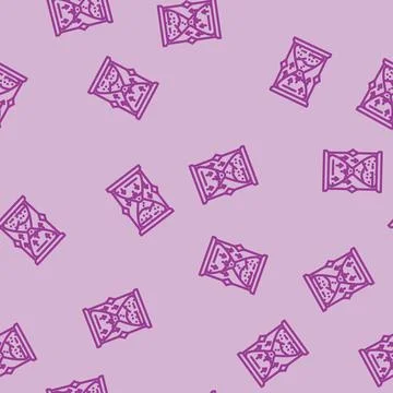 Hourglass progress line vector seamless pattern 库存插图