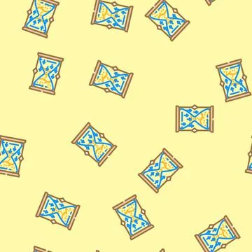 Hourglass progress vector seamless pattern Illustrazione stock