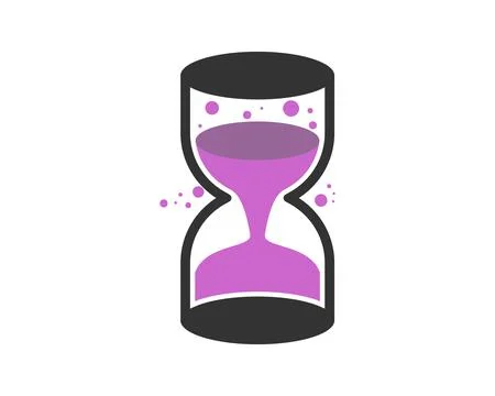 Hourglass with purple potion inside Stock Illustration