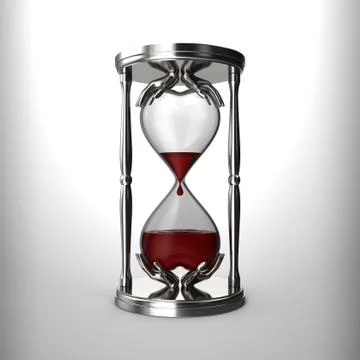 Hourglass with red liquid instead sand Stock Illustration