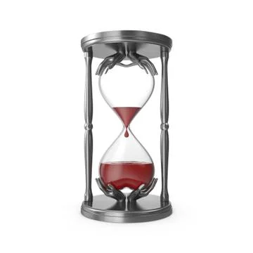Hourglass with red liquid instead sand Stock Illustration