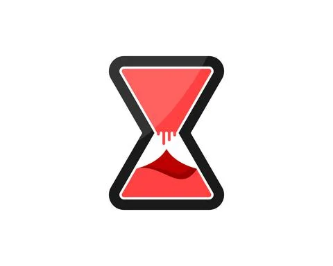 Hourglass with red wine inside Stock Illustration