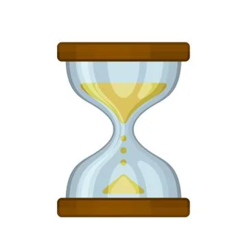 Hourglass Sand Clock on White Background. Vector Stock Illustration