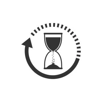 Hourglass, sand, time icon. Vector illustration, flat design. Stock Illustration