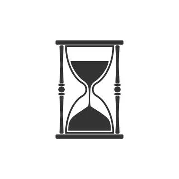 Hourglass, sand, time icon. Vector illustration, flat design. 스톡 일러스트