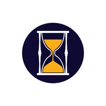 Hourglass, sand, time icon. Vector illustration, flat design. Stock Illustration