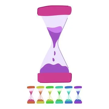 Hourglass sand timer kids vector cartoon graphic イラスト素材