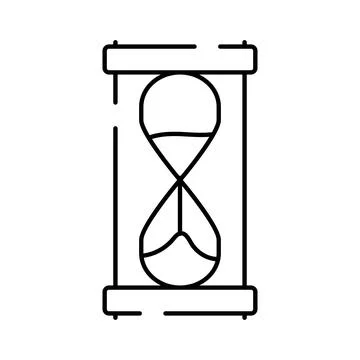 Hourglass sand timer measuring passing time outline icon Stock Illustration