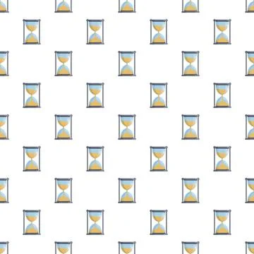 Hourglass sand timer repeating pattern representing time management Illustrazione stock