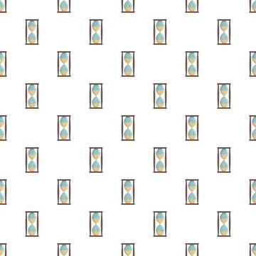 Hourglass sand timer repeating pattern background Illustrazione stock