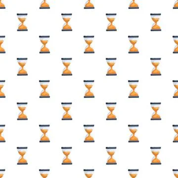 Hourglass sand timer seamless pattern time concept Stock Illustration