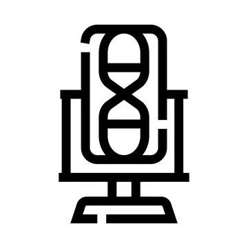 Hourglass sand timer for time management icon Stock Illustration
