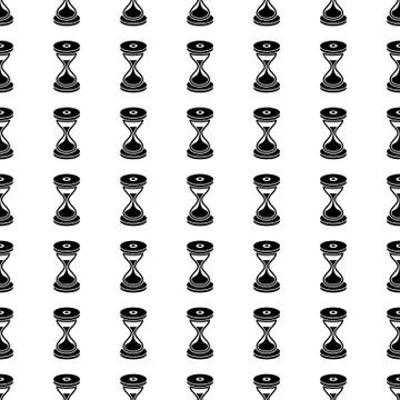 Hourglass, sandglass seamless pattern. Vector Stock Illustration