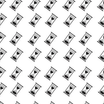 Hourglass seamless pattern black white Stock Illustration