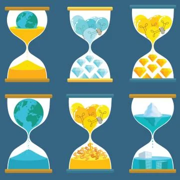 Hourglass set Illustrazione stock