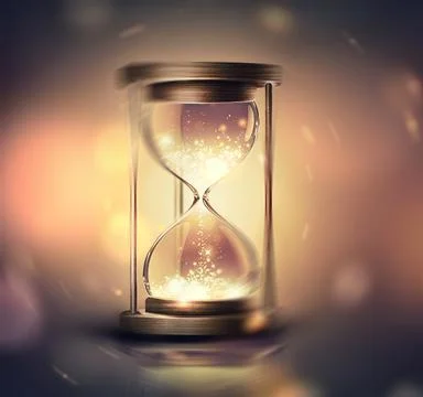Hourglass with shining light Stock Illustration