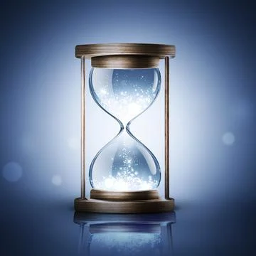 Hourglass with shining light Stock Illustration
