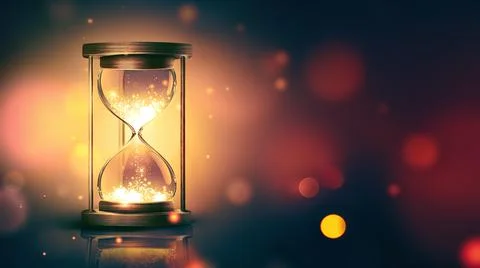 Hourglass with Shining Light Stock Illustration