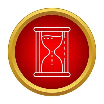 Hourglass symbol timing a countdown within a red circle Stock Illustration