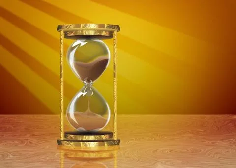 Hourglass on a table 스톡 일러스트