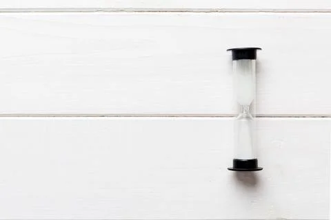 Hourglass on the table, sand clock as time passing concept for business dea.. Fotos Stock