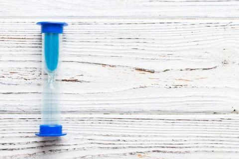Hourglass on the table, sand clock as time passing concept for business dea.. Stock Photos