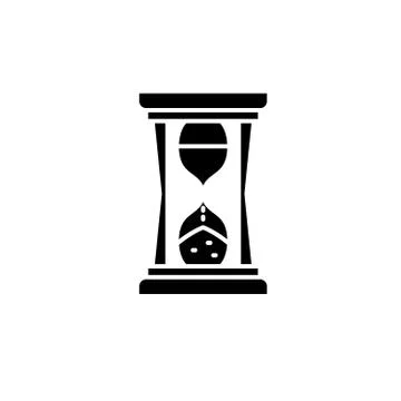 Hourglass time black icon, vector sign on isolated background. Hourglass time Stock Illustration