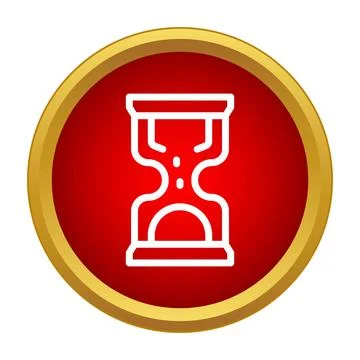 Hourglass time counting down in red circle icon Stockillustratie