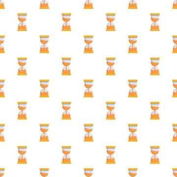 Hourglass time measurement deadline countdown seamless pattern Stock Illustration