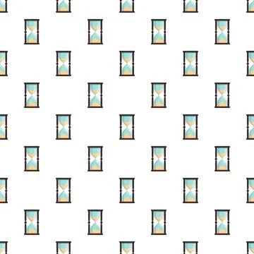 Hourglass time measurement pattern on white background Illustrazione stock