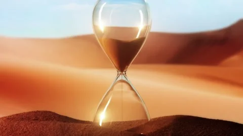 Hourglass Timer On Desert Sand Timelapse Time Passing Concept 動画素材 335188509